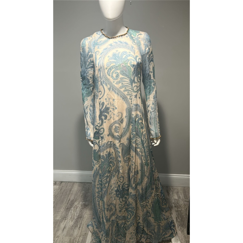 Zimmermann Illuminate Turquoise Paisley Long Sleeve Maxi Dress Size 8 (2) - Picture 7 of 16